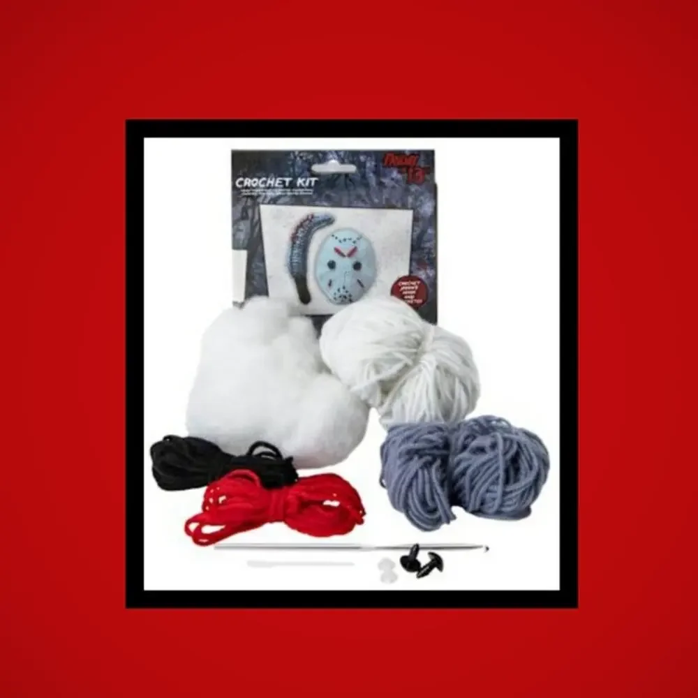 FRIDAY 13th Jason Stuffed Mask & Knife Crochet Kit Horror Movie Theme Craft 17+